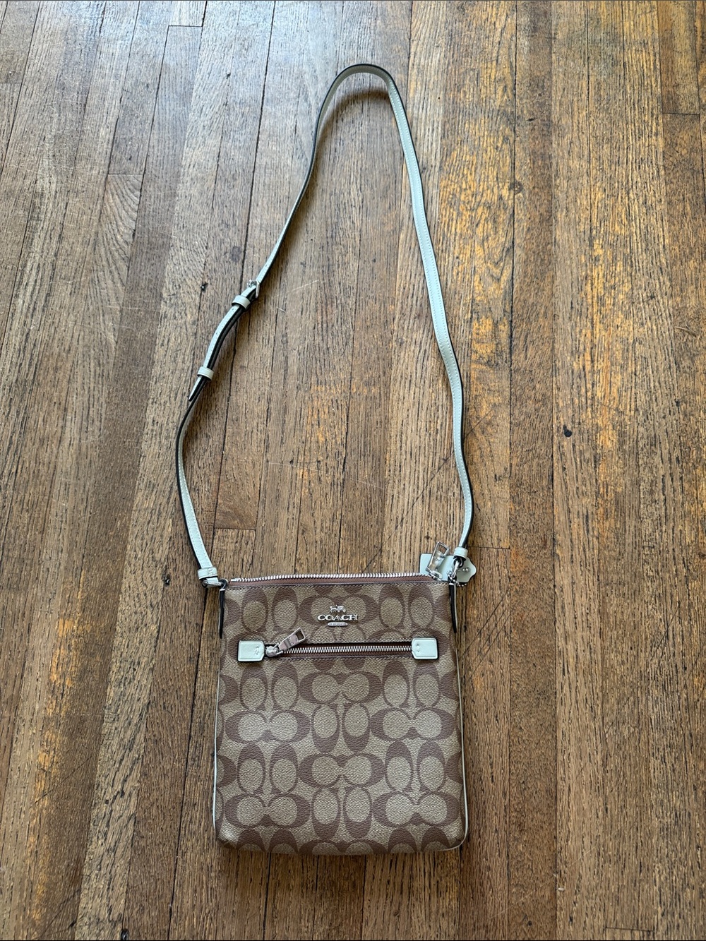 Coach Brown Signature Crossbody with Light Trim